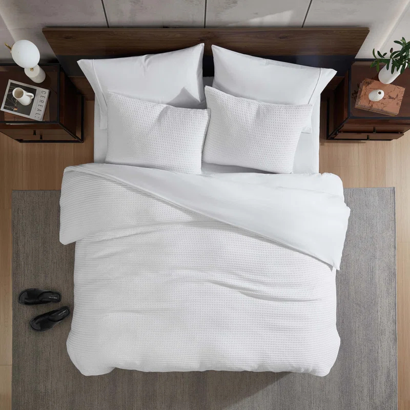 Kenneth Cole Kenneth Cole Solid Waffle Reversible Comforter Set