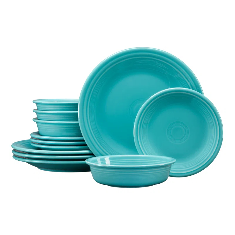 Fiesta Classic Rim 12-Piece Dinnerware Set, Service for 4 (Set of 4)