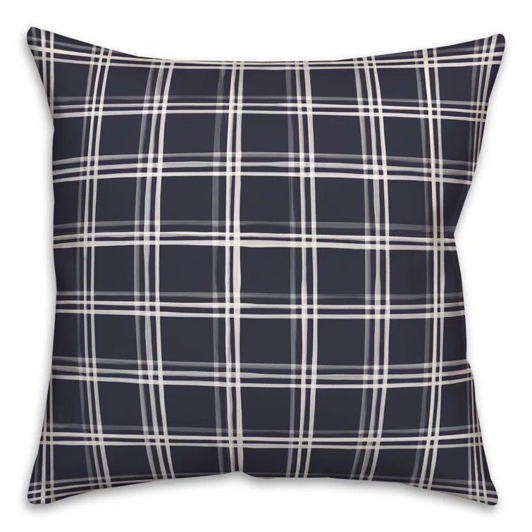Designs Direct Creative Group Plaid Indoor/Outdoor Reversible Throw Pillow