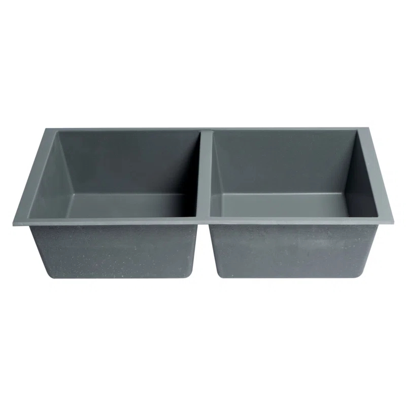 Alfi Brand AB3420UM-T 33.88'' L Undermount Double Bowl Granite Kitchen Sink