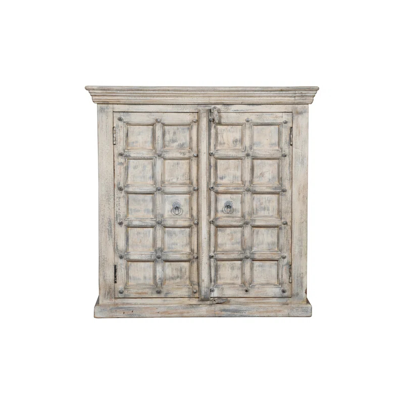 Bungalow Rose White Distressed Antique 2 Door Sideboard | Wayfair