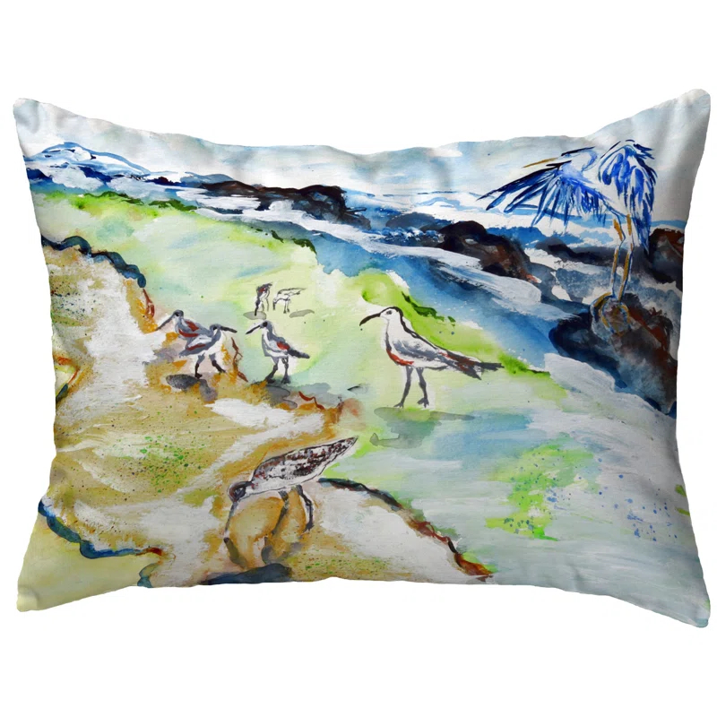Betsy Drake Interiors Indoor/Outdoor Reversible Throw Pillow
