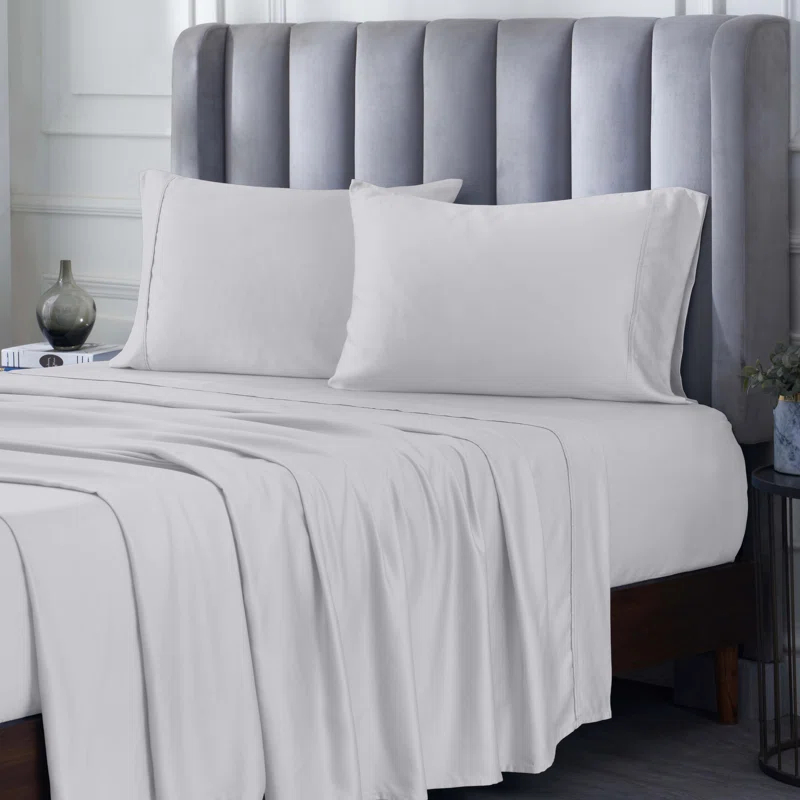 Superior Superior 300 Thread Count Rayon From Bamboo Solid Deep Pocket Bed Sheet Set
