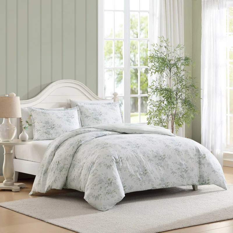 Laura Ashley Laura Ashley Arundel Cotton Reversible Grey Duvet Cover Set