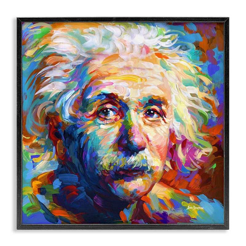 Stupell Industries " Abstract Albert Einstein Portrait " by Leon Devenice