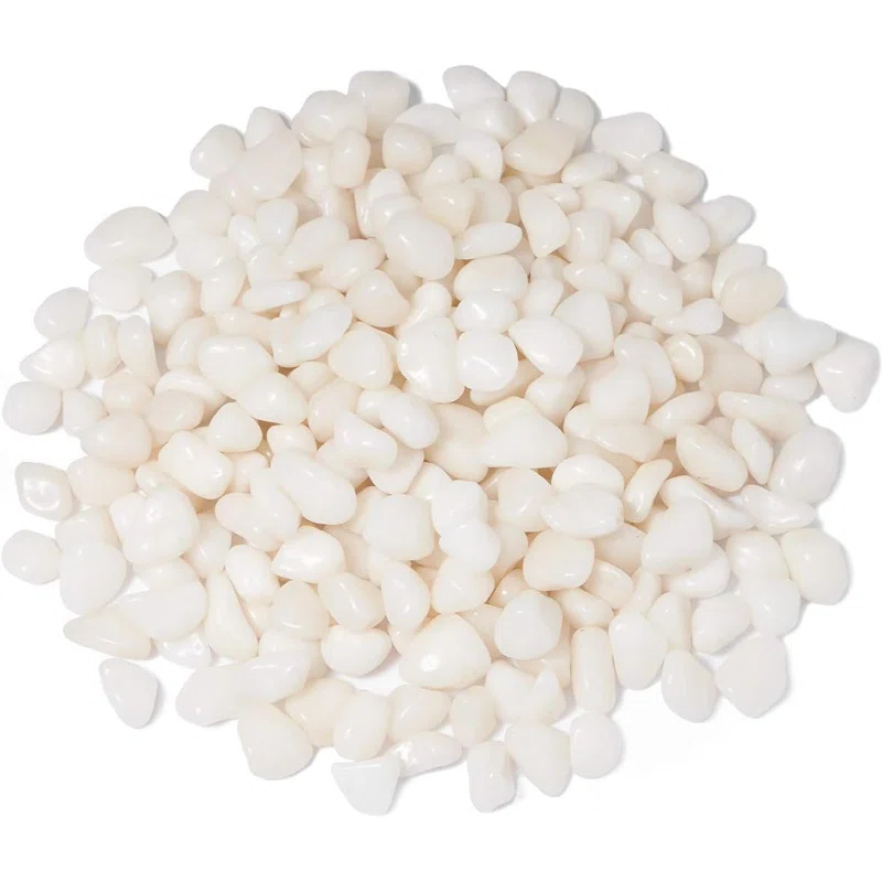 GASPRO 5lb Small White Decorative Rocks for Plants, Vases, Succulent, 3/8" Pebbles, High Polished