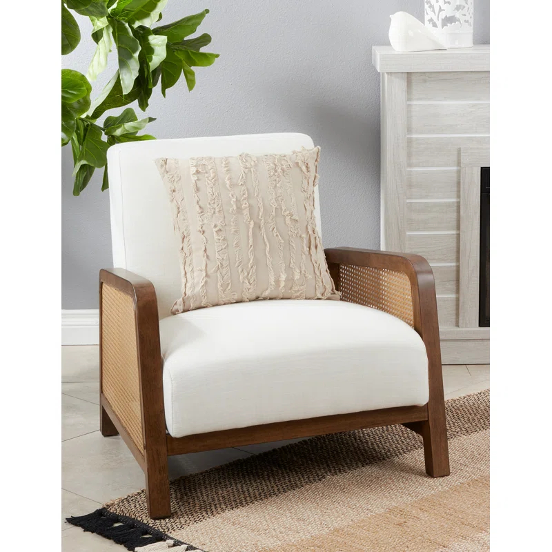 Isla Fringed Cotton Blend Throw Pillow