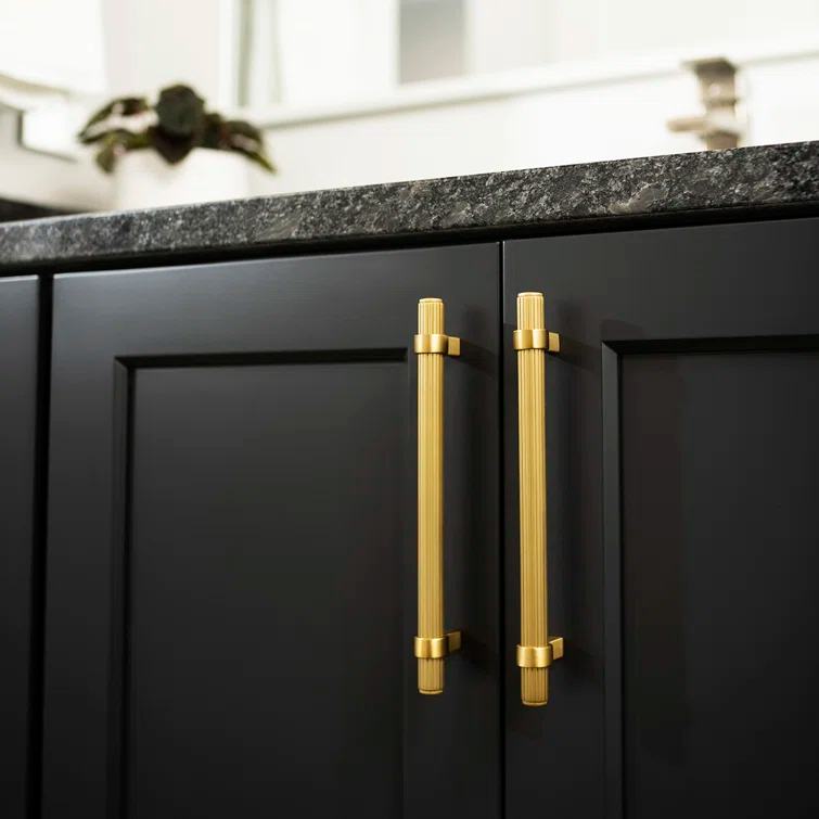 Sinclaire Brushed Golden Brass Bar Pull with Mounting Hardware