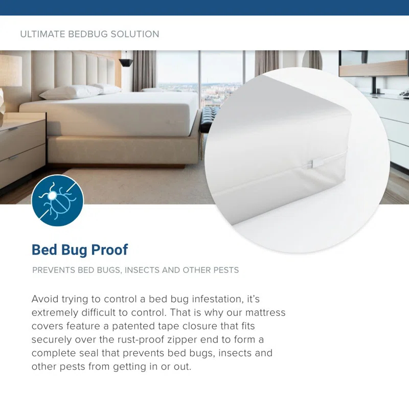 Bargoose Home Textiles Bargoose BedBug Solution 6 Gauge Heavy Duty Vinyl Zippered Mattress Protector