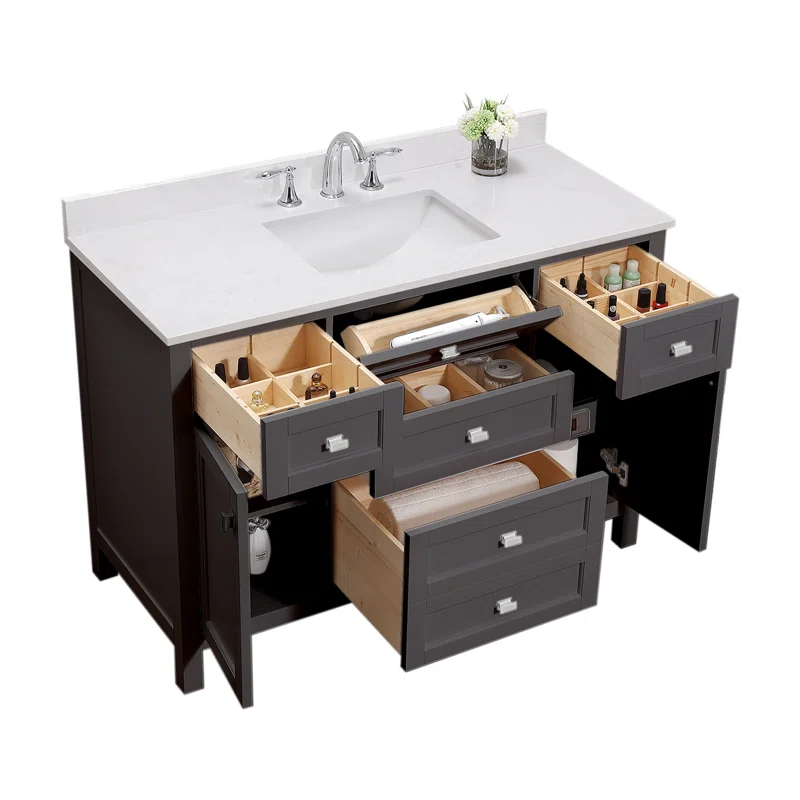 Cahaba Juniper 48'' Free Standing Single Bathroom Vanity Set with Countertop and Sink