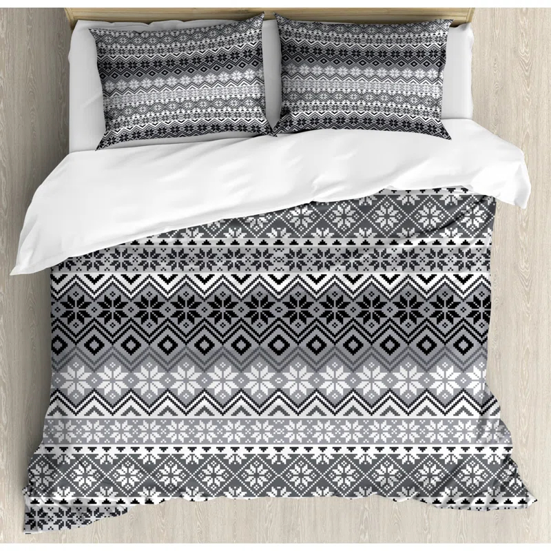 Ambesonne Rustic Geometric Shapes Duvet Cover Set