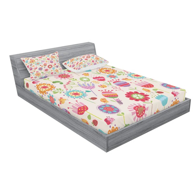 Ambesonne Floral Microfiber Sheet Set & Reviews | Wayfair