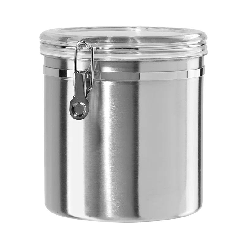 Stainless Steel Clamp Canister w/ Clear Lid