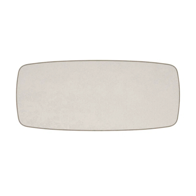 Caracole Modern Santorini Oval Stone Top Solid Wood Base Dining Table
