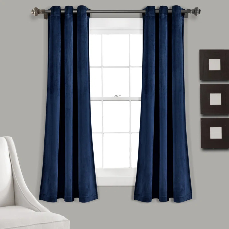 Lush Decor Prima Velvet Solid Velvet Room Darkening Curtain Pair (Set of 2)