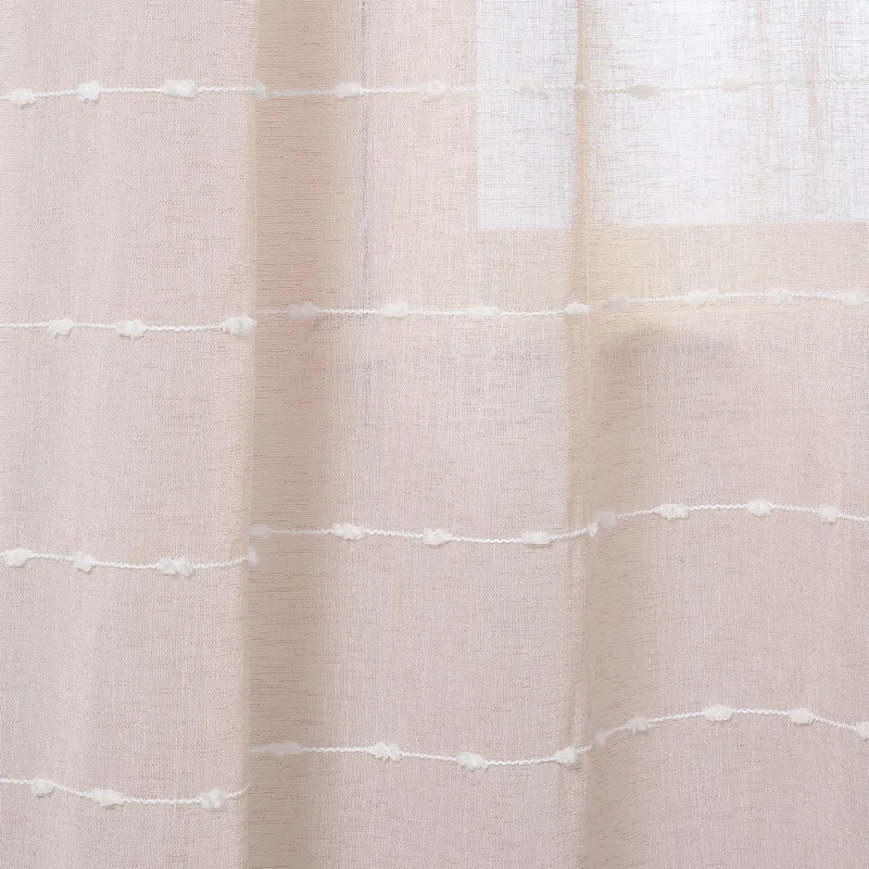 Lush Decor Farmhouse Textured Sheer Polyester Sheer Curtain Pair (Set of 2)