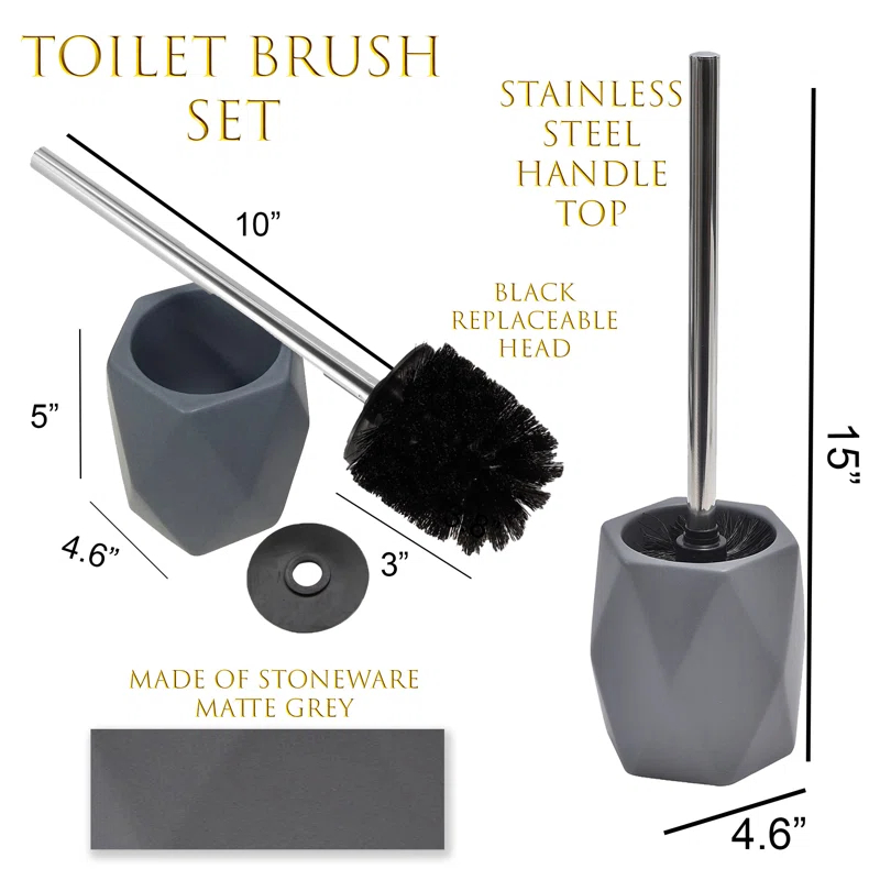 Evideco Evideco Stone Toilet Brush And Holder