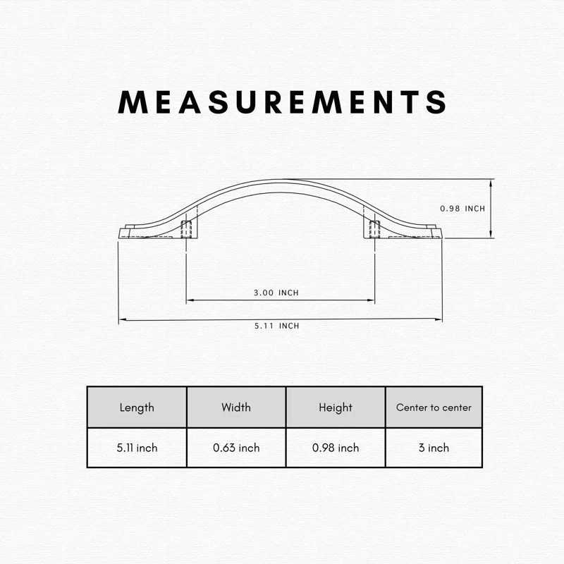 HESTIA HARDWARE Classic Collection  3" Center to Center Arch Pull (Set of 10)