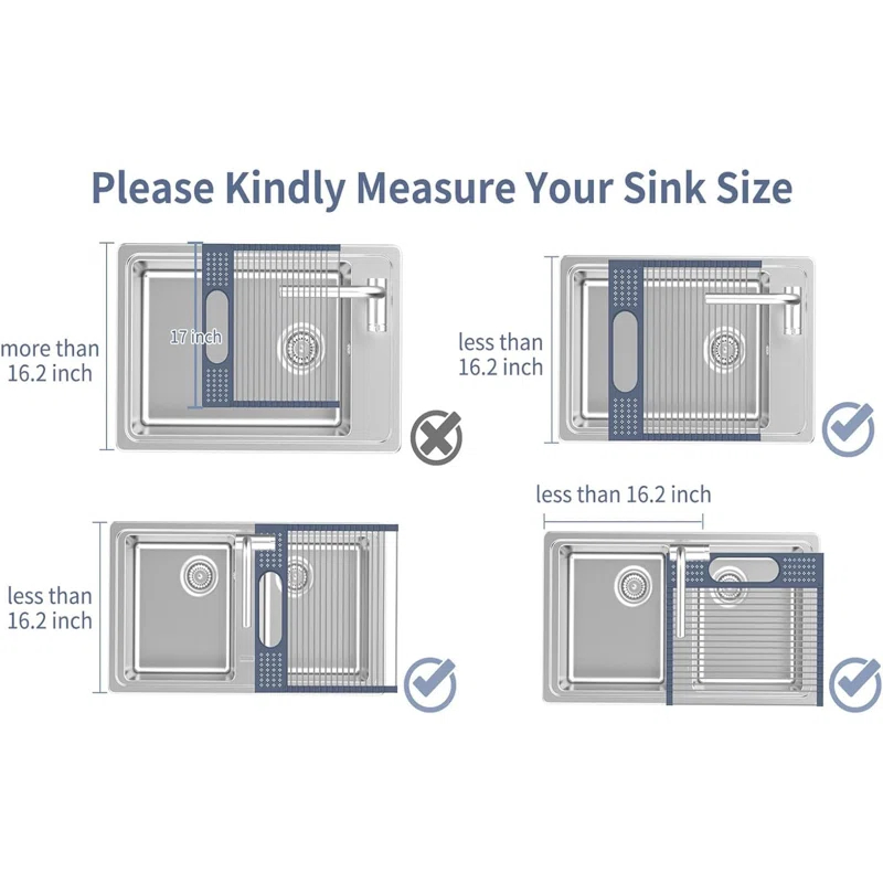 THE GLAMOUR BOUTIQUES Roll Up Dish Drying Rack 17.5" X 15.2" Over The Sink Dish Drying Rack, Multi-Purpose Kitchen Rolling Dish Drainer Foldable SUS 304 Stainless Steel Dish Drying Rack