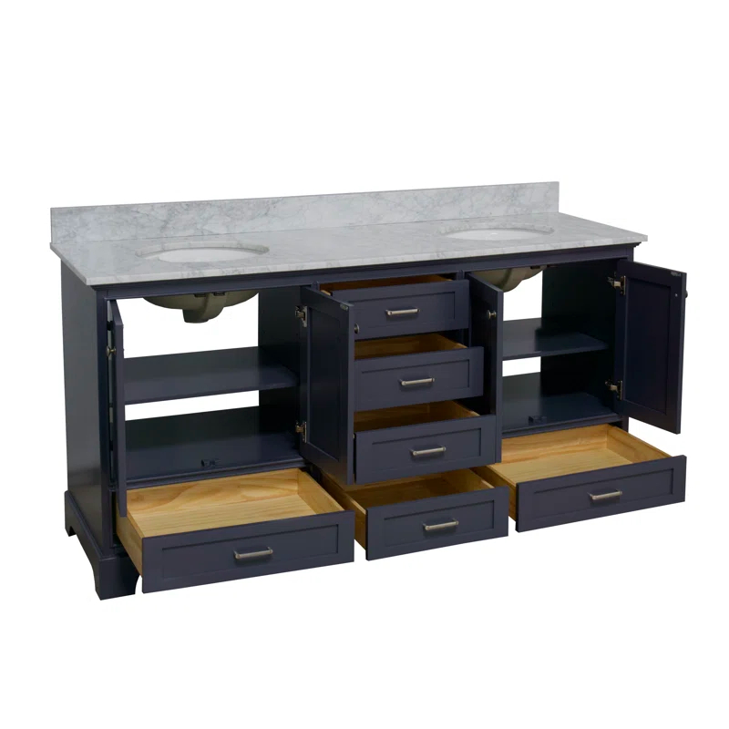 Lark Manor™ Larosa 72'' Double Bathroom Vanity with Marble Top