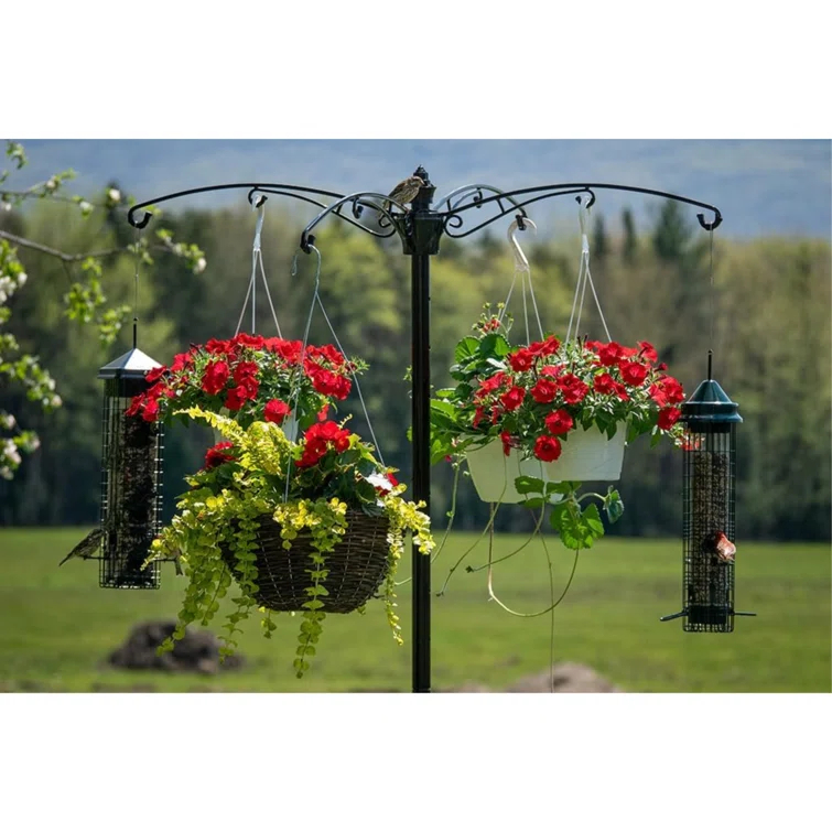 Brome Brome Raccoon Buster Guardian Pole for Bird Feeders, 8ft, Black