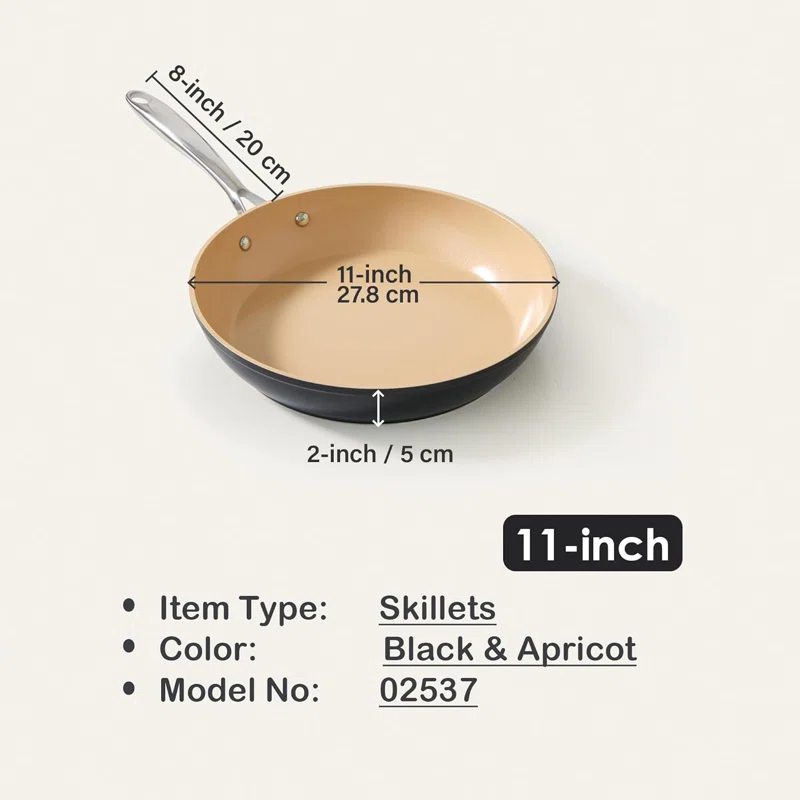 Cooks Standard Cooks Standard 11-inch  Black Nonstick Hard Anodized Fry Saute Omelet Pan
