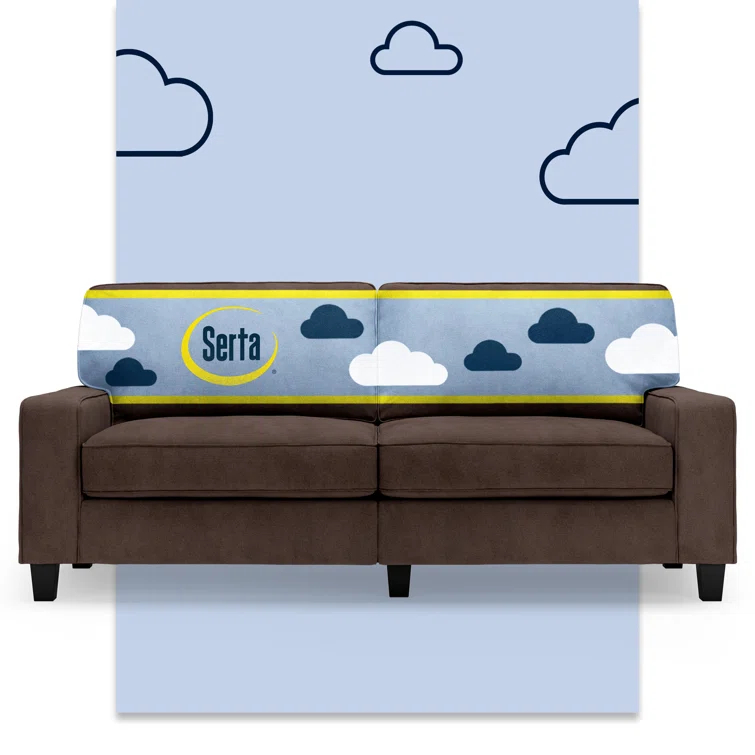 Serta Palisades 78" Track Arm Sofa, Easy Care Fabric, Soft Pillow Back, Pocket Coil Seat Cushions
