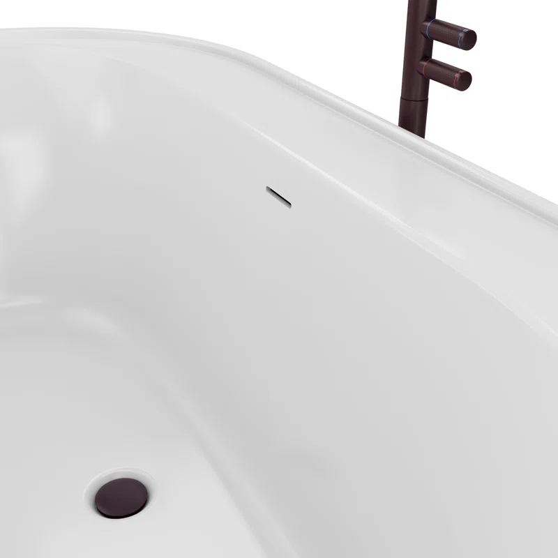 DreamLine BT63X3460C06 Essence 60-1/4 in. L x 34-1/4 in. W x 23-5/8 in. H Freestanding Acrylic Bathtub