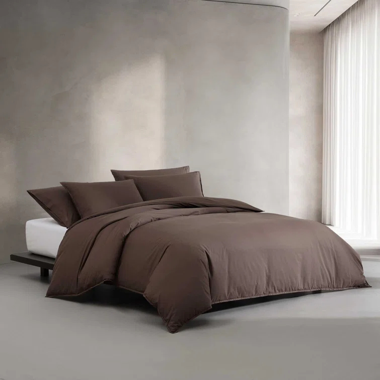 Calvin Klein Washed Percale Cotton Solid Comforter Set