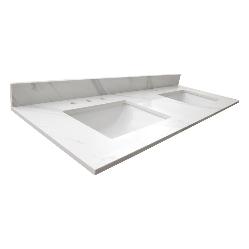 MSI 61 in. x 22 in. D Bathroom Vanity Top with Double Sinks