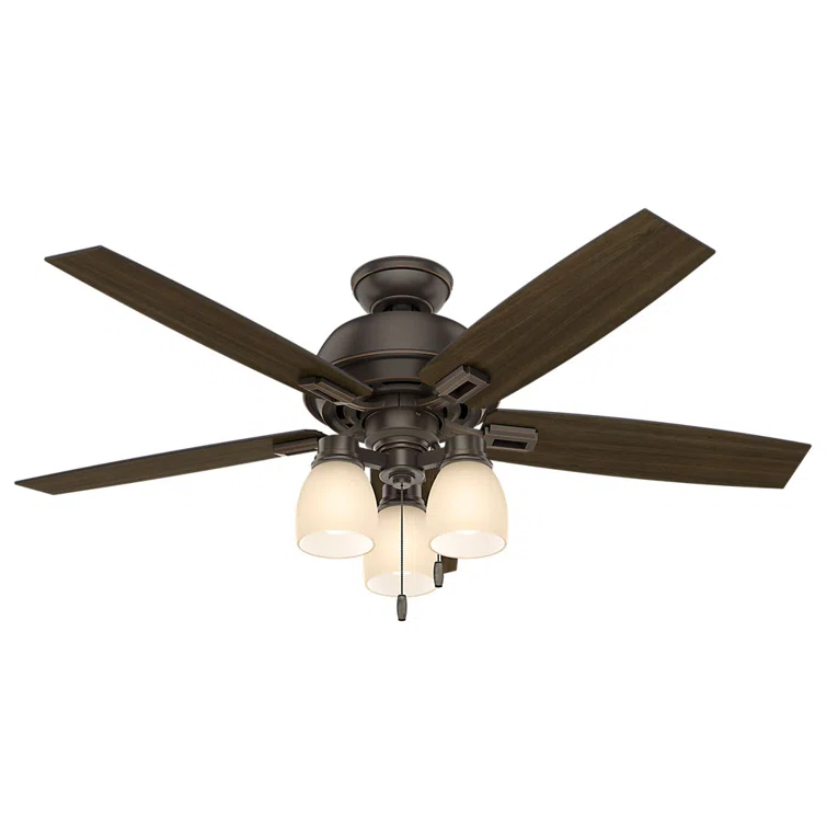 Hunter Fan 52" Donegan 5 - Blade Standard Ceiling Fan with Pull Chain and Light Kit Included