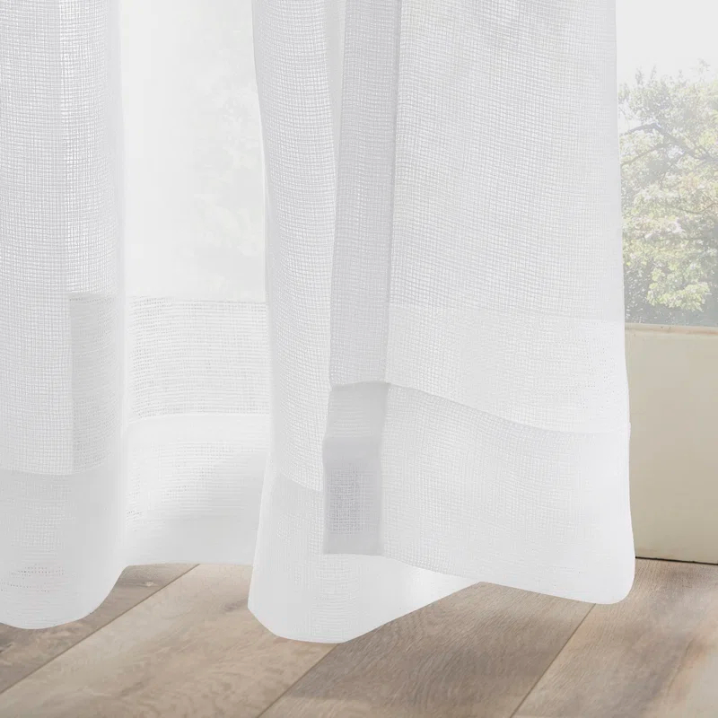 No. 918 Millennial Amina Open Weave Indoor/Outdoor Sheer Tab Top Curtain Panel