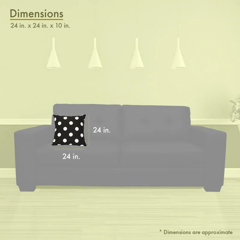 Polka Dot Polka Dots Cotton Reversible Throw Pillow