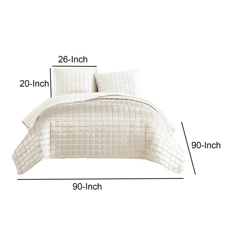 Benjara Microfiber 3 Piece Coverlet Set