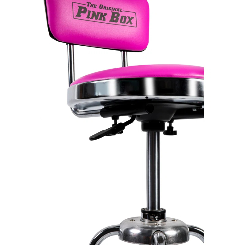 The Original Pink Box Swivel Upholstered Adjustable Height Counter Stool with Metal Frame