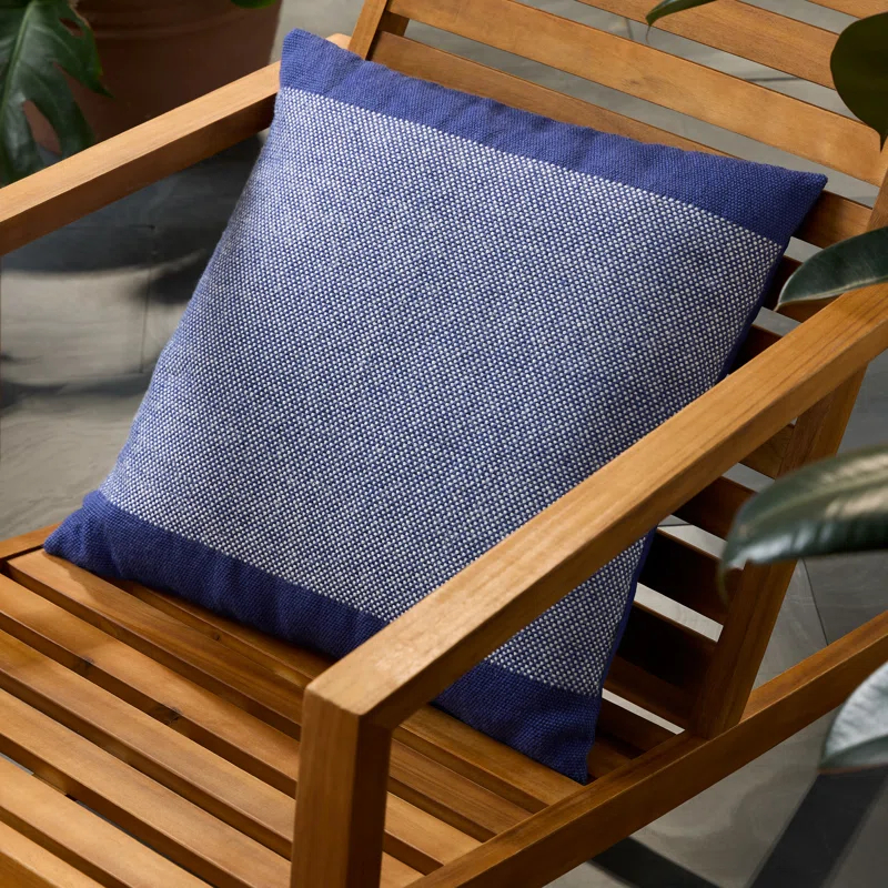 Town & Country Living TOWN & COUNTRY TERRA Alara Solid Border Indoor Outdoor Decorative Pillow 20"x20"