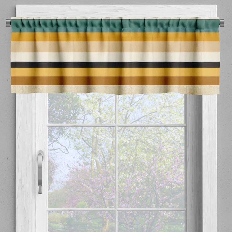 Ambesonne Striped Tailored Window Valance