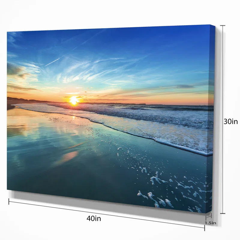 Highland Dunes Seascape " Seashore With Distant Sunset "