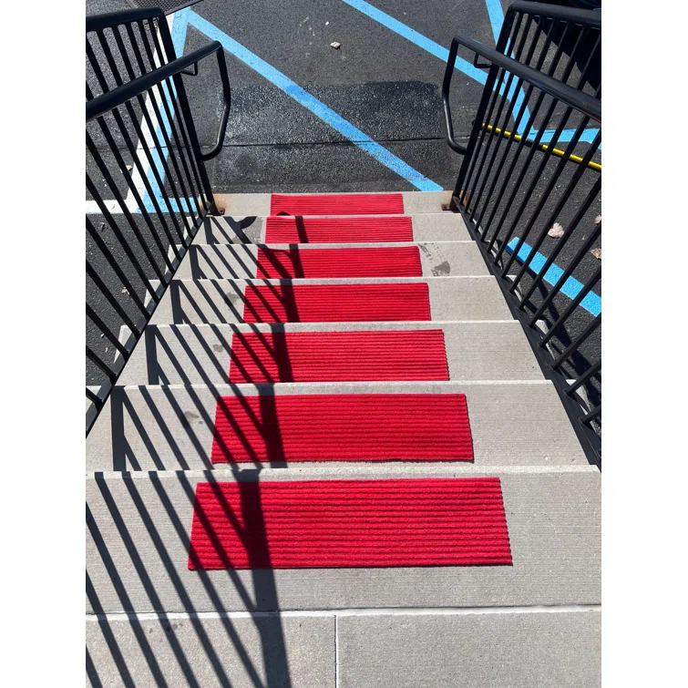 Ottomanson Lifesaver Non-Slip Rubberback Scrape Rib Indoor/Outdoor Stair Treads