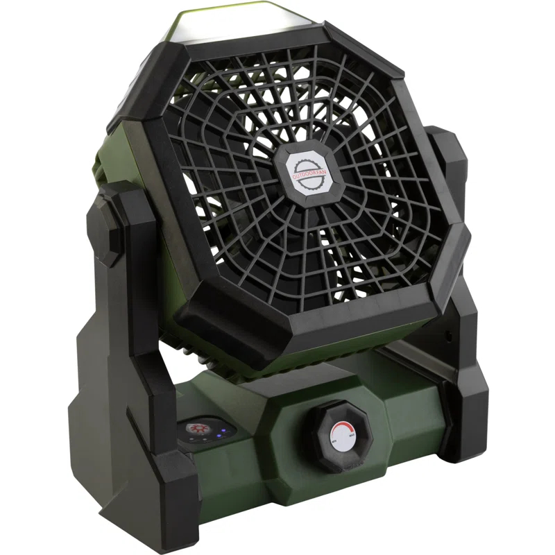 wakeman Wakeman Outdoors Camping Fan and Tent Light - Rechargeable 5400mAh Lithium Battery, Green