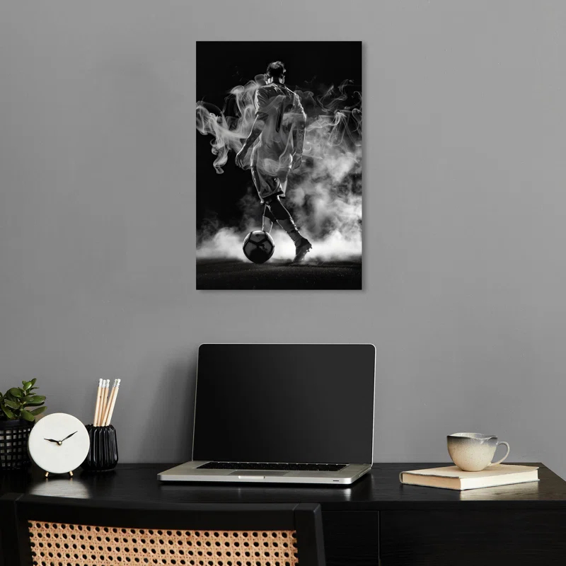 Notori Art Athlete in Smoke Canvas Black and White Art Prints by Notoriart