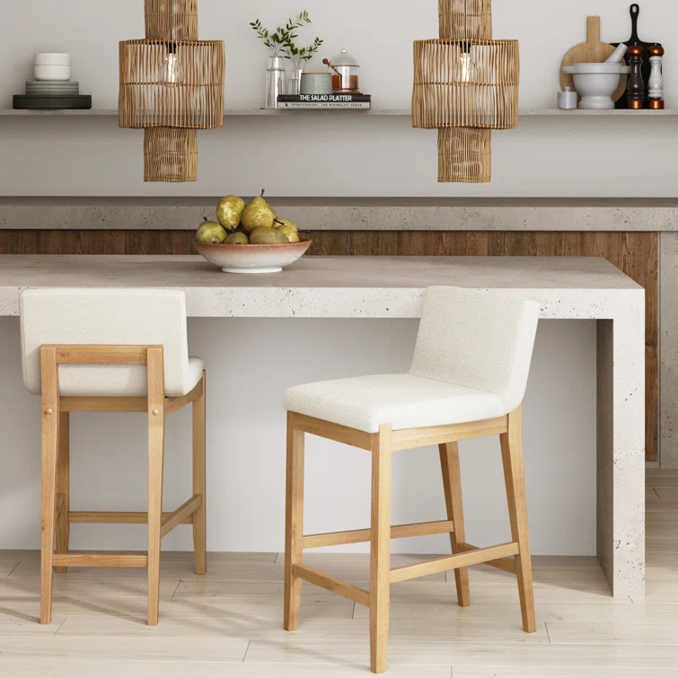 Nathan James Upholstered Wooden Stool