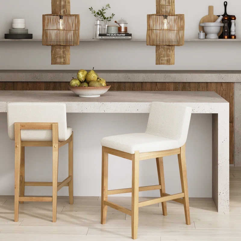 Nathan James Upholstered Wooden Stool