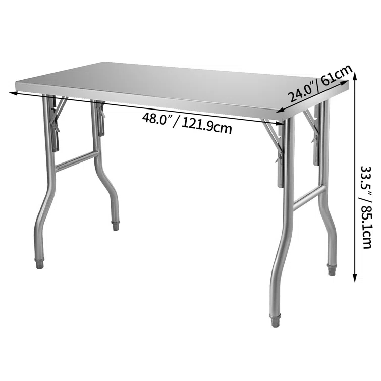 VEVOR VEVOR Stainless Steel 48'' L x 24'' W x 33.5'' H Adjustable Work Table