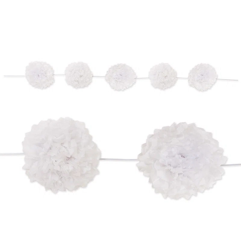 Tissue Flower Garland - 10" x 8' - Pack of 6