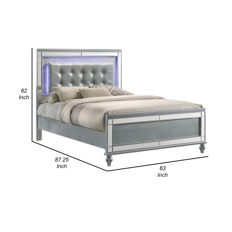 Benjara Lee Upholstered Platform Bed
