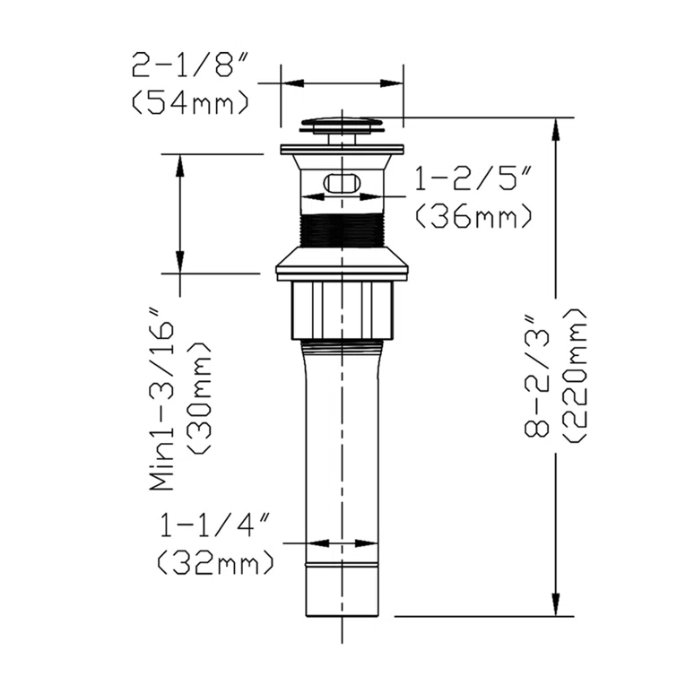 TAIFOND Pop-Up Bathroom Sink Drain with Overflow PD1P2441001BG
