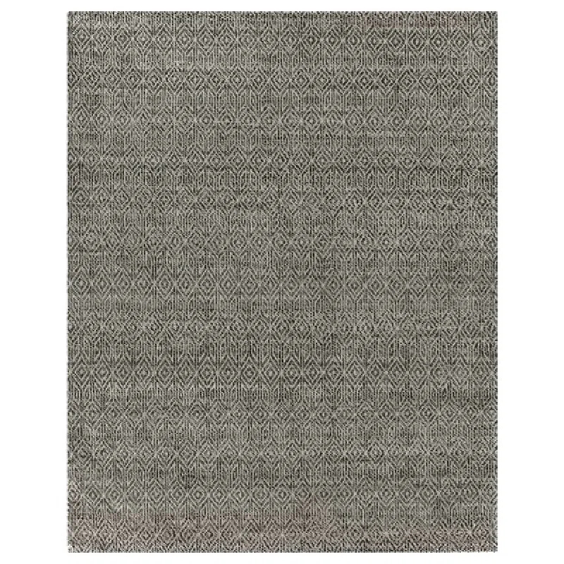 EXQUISITE RUGS Woven Earth Handmade Flatweave Wool Charcoal/Ivory Area Rug | Wayfair