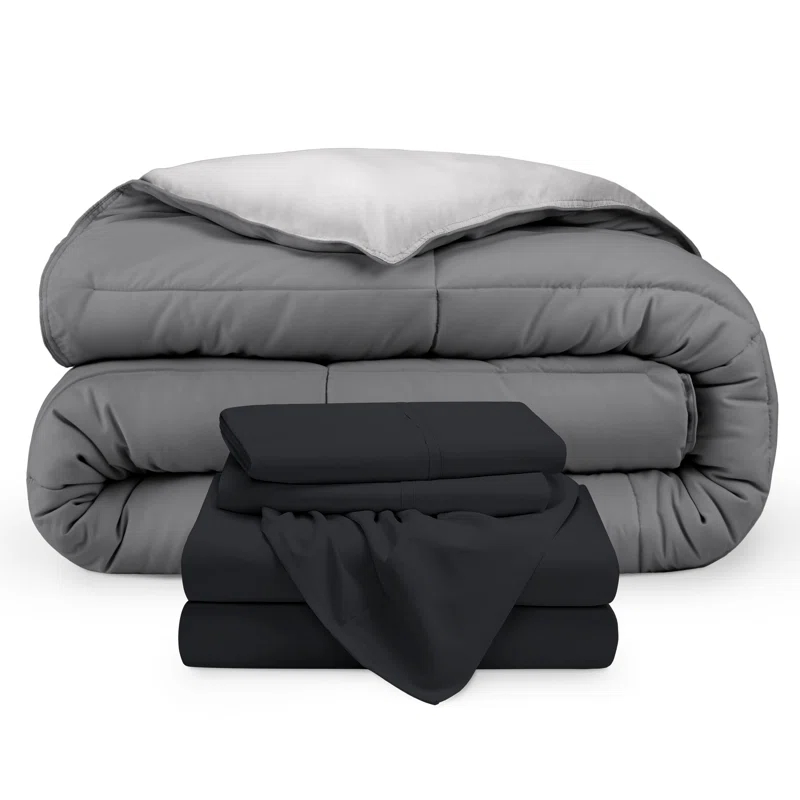 Bare Home 1800 Premium Microfiber Reversible Bed-In-A-Bag