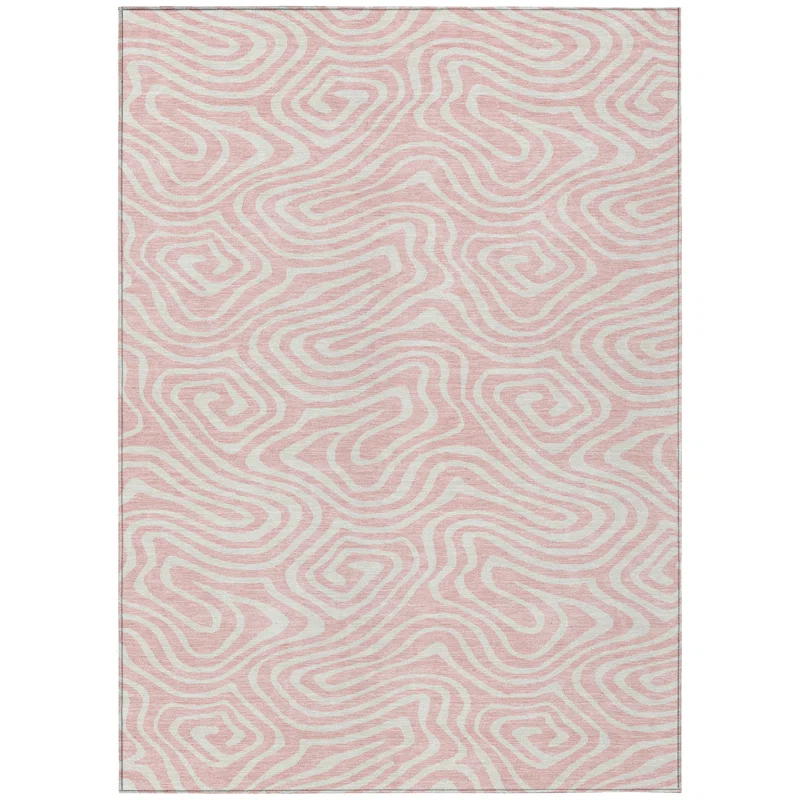 Machine Washable Indoor/Outdoor Chayden ACN1020 Pink 8' x 10' Rug